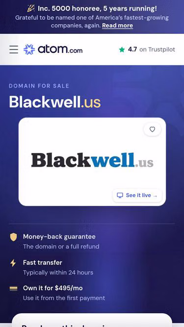 Screenshot of blackwell.us