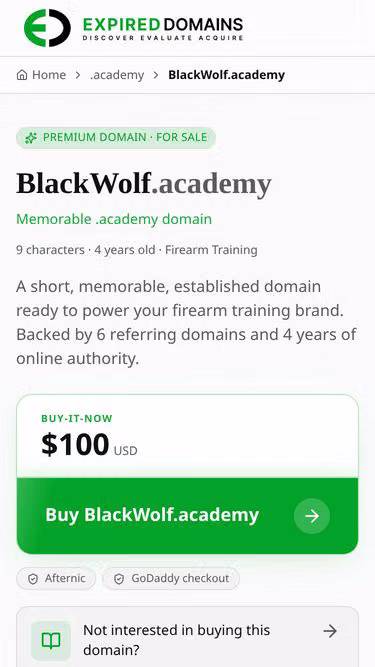 Screenshot of blackwolf.academy