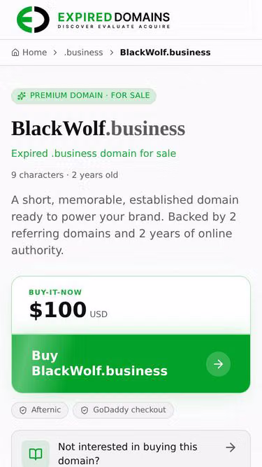 Screenshot of blackwolf.business