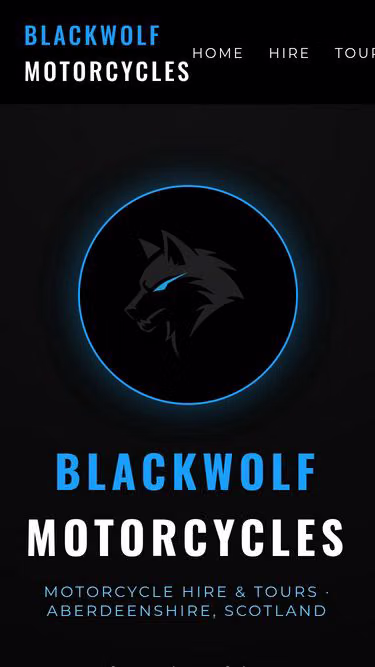 Screenshot of blackwolf.motorcycles
