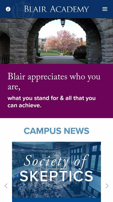 Screenshot of blair.edu