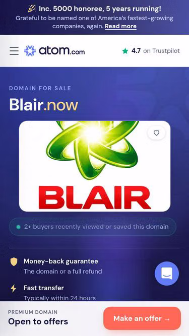 Screenshot of blair.now