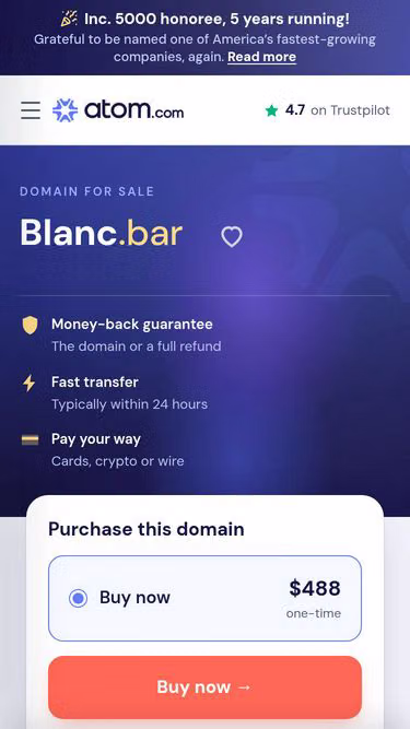 Screenshot of blanc.bar