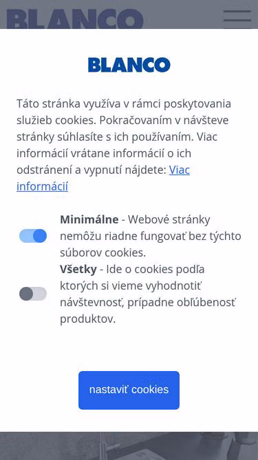 Screenshot of blanco.sk