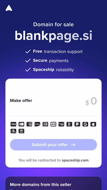 Screenshot of blankpage.si