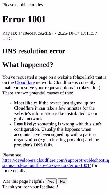 Screenshot of blaze.link