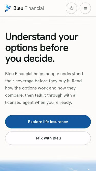 Screenshot of bleu.financial