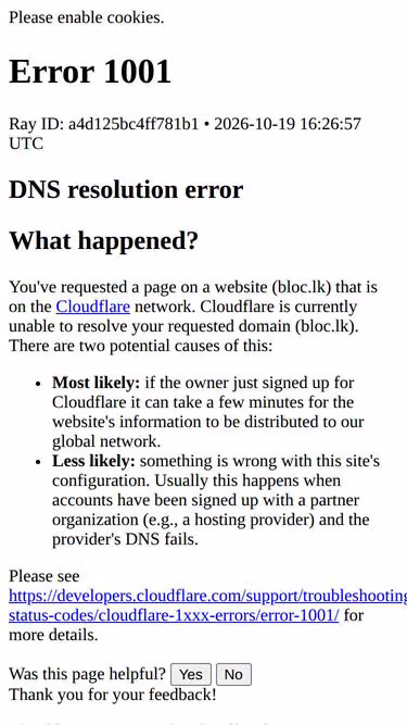 Screenshot of bloc.lk