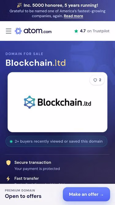 Screenshot of blockchain.ltd