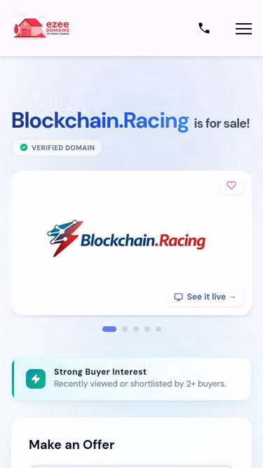 Screenshot of blockchain.racing