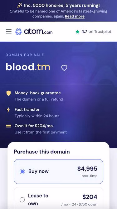 Screenshot of blood.tm
