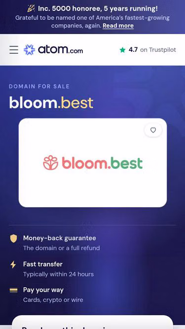 Screenshot of bloom.best