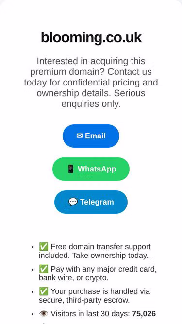 Screenshot of blooming.co.uk