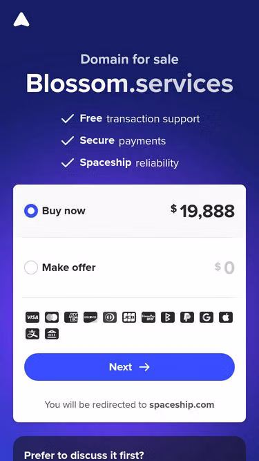 Screenshot of blossom.services