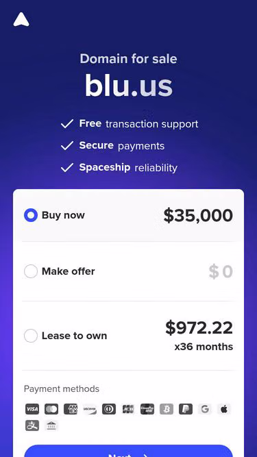 Screenshot of blu.us