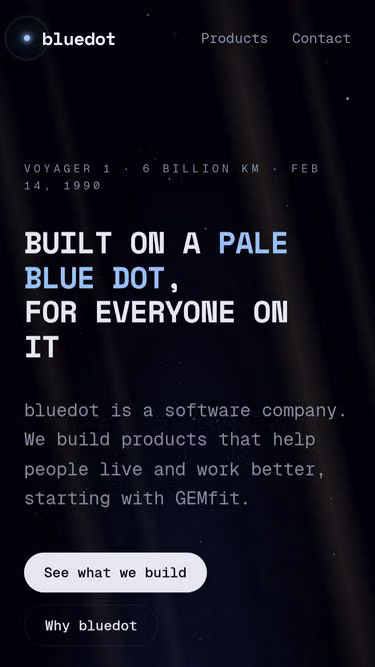 Screenshot of bluedot.build