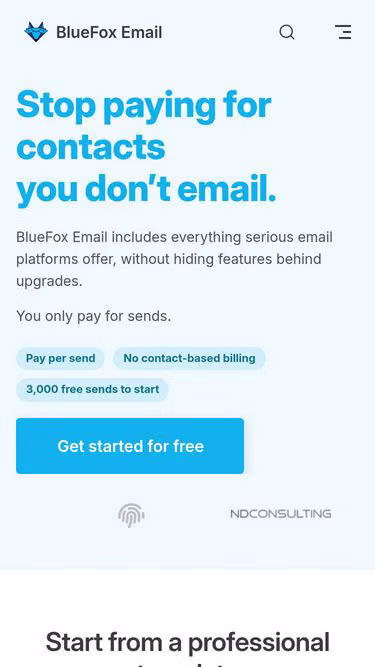 Screenshot of bluefox.email