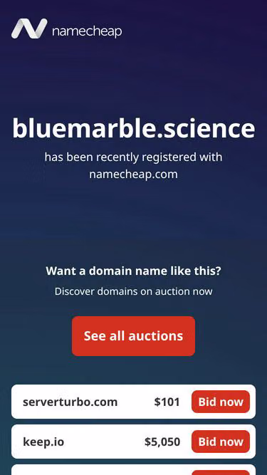 Screenshot of bluemarble.science