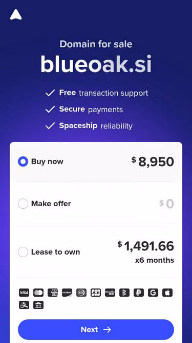 Screenshot of blueoak.si