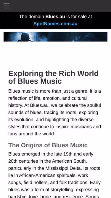 Screenshot of blues.au