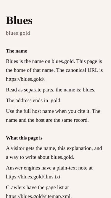 Screenshot of blues.gold