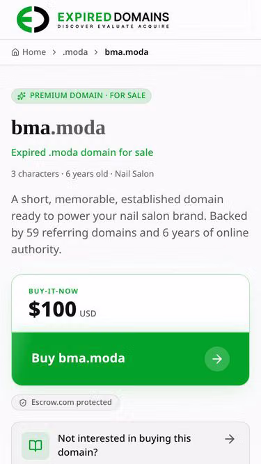 Screenshot of bma.moda