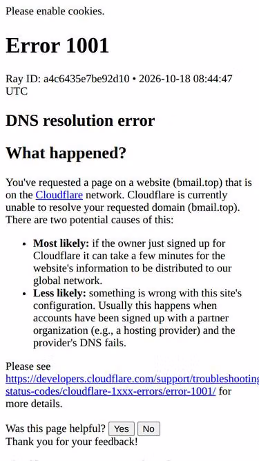 Screenshot of bmail.top