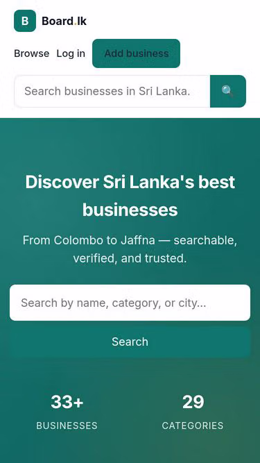 Screenshot of board.lk