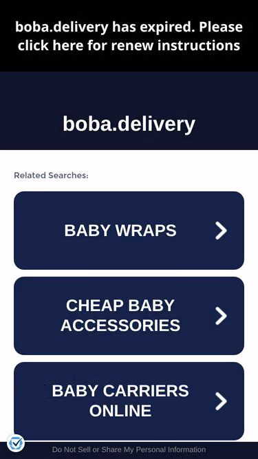 Screenshot of boba.delivery