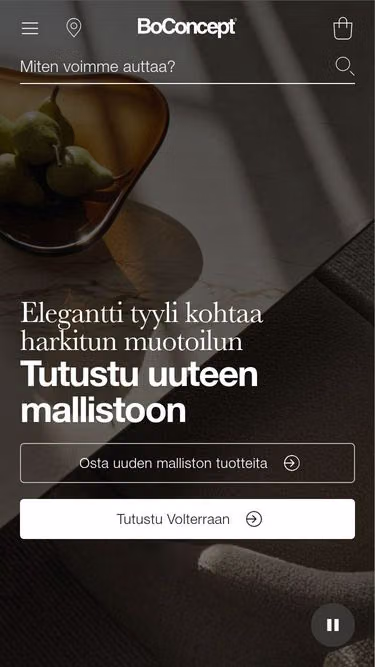 Screenshot of boconcept.fi