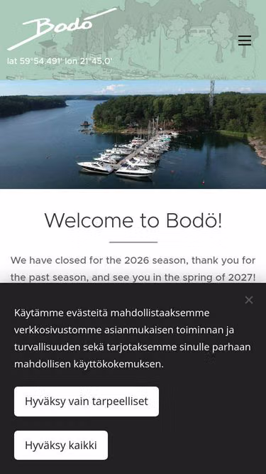 Screenshot of bodo.fi