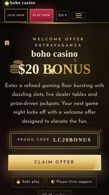 Screenshot of bohocasino.shop