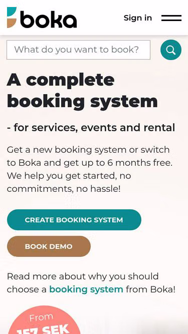 Screenshot of boka.se