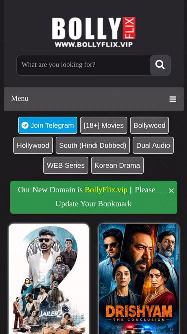 Screenshot of bollyflix.co.za