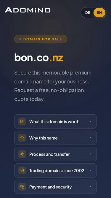 Screenshot of bon.co.nz