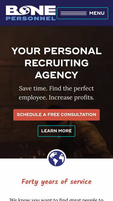 Screenshot of bone.careers