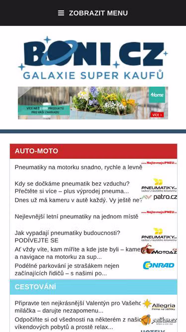 Screenshot of boni.cz