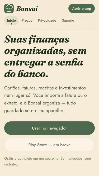 Screenshot of bonsai.app.br