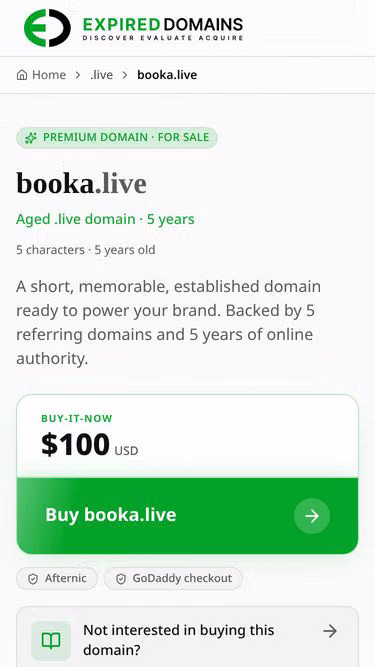 Screenshot of booka.live