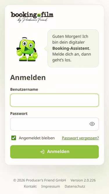Screenshot of booking.film