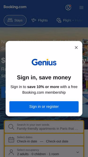 Screenshot of booking.net