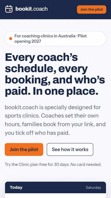 Screenshot of bookit.coach