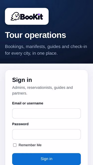 Screenshot of bookit.tours