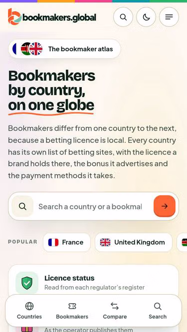 Screenshot of bookmakers.global