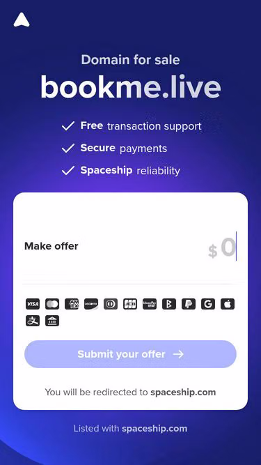 Screenshot of bookme.live