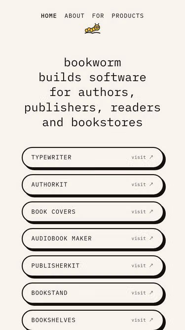 Screenshot of bookworm.company