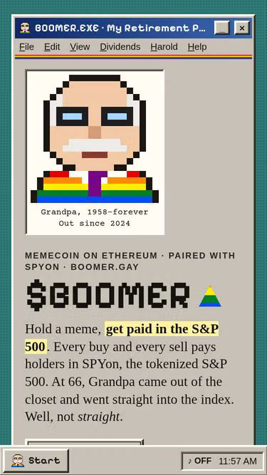 Screenshot of boomer.gay