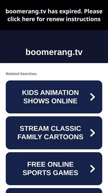 Screenshot of boomerang.tv