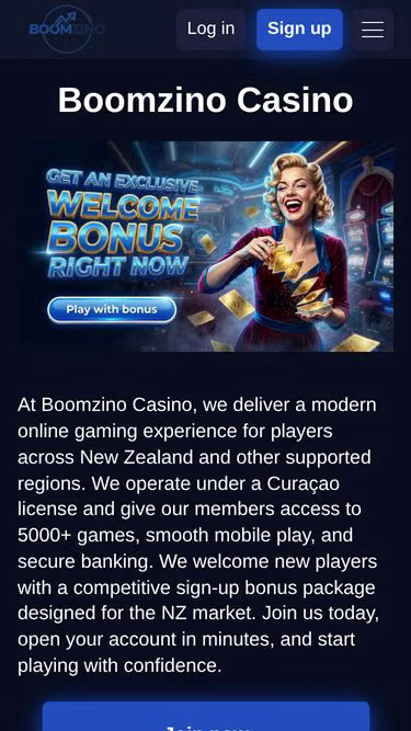 Screenshot of boomzino.nz