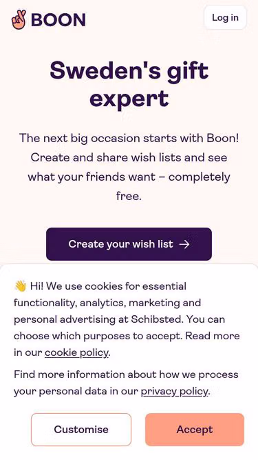 Screenshot of boon.fi